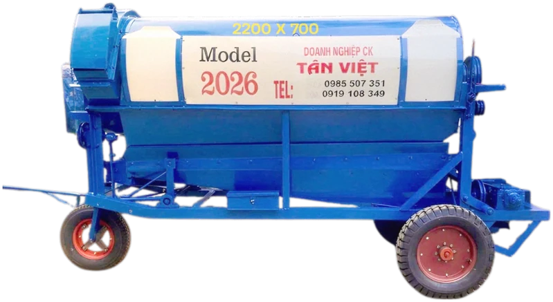 Blue Tân Việt rice thresher, real photo of the machine